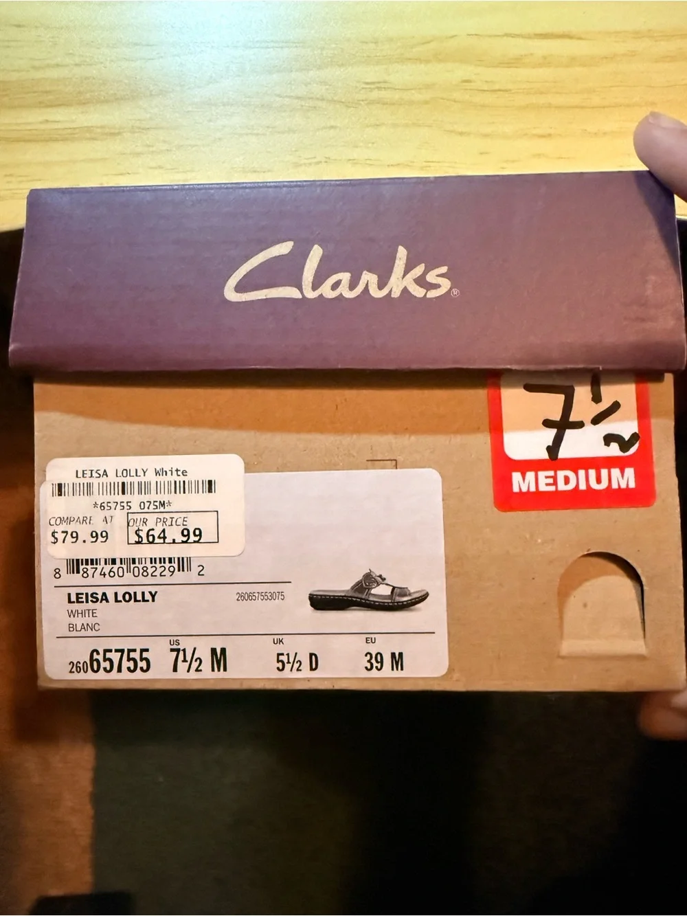 Clarks Brown Leather Women's Slide Sandals